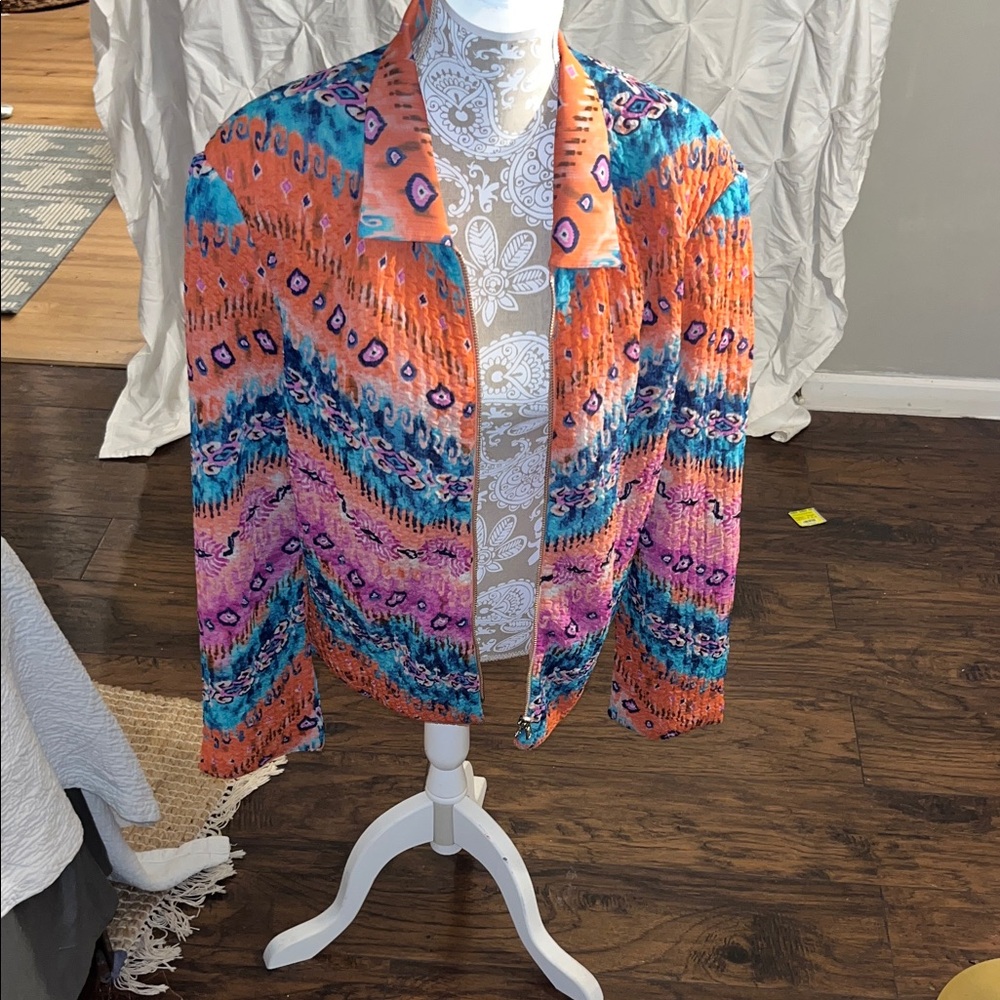 Vibrant Multicolor Bomber Jacket - image 1